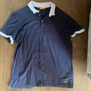Boss orange men’s xxl navy polo great condition